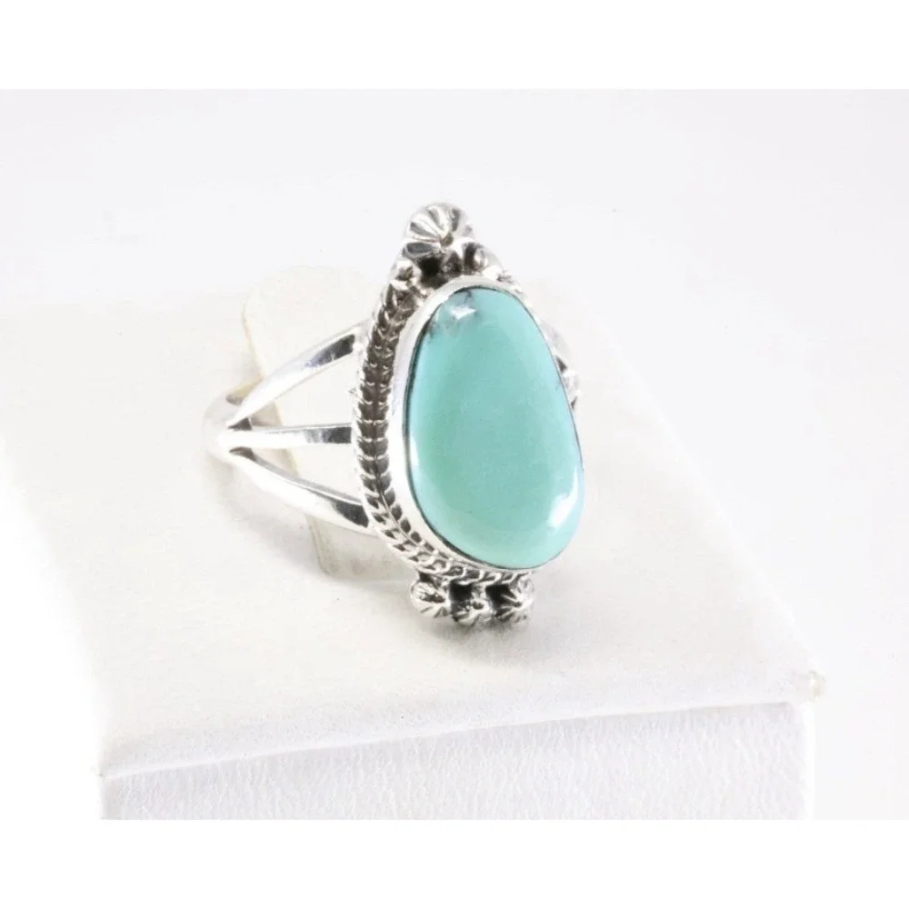 Native American Navajo, Sterling, Silver Turquoise Ring, Sharon Mccarthy, R.B